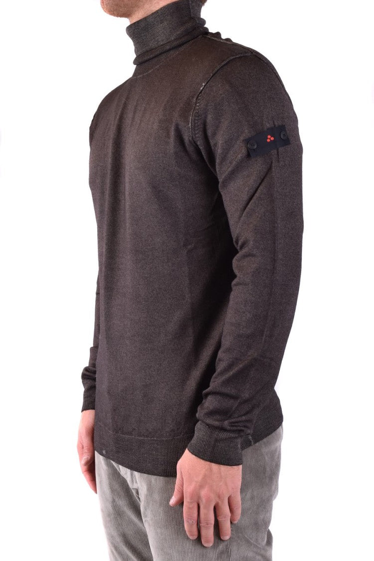 Peuterey Classic Turtleneck Knitwear Ribbed Cuffs Patch