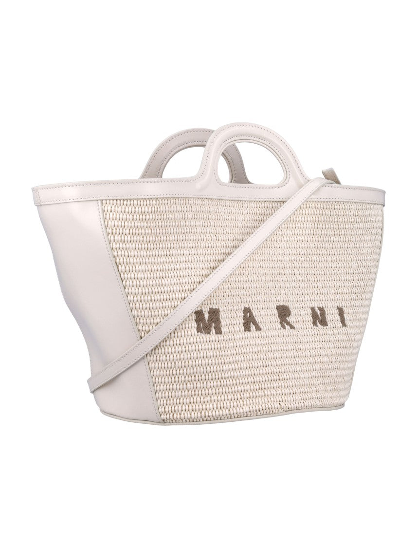 Marni Tropicalia Small Trapezoidal Woven Tote Bag