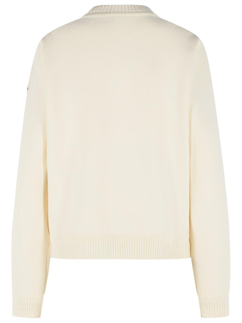 Moncler 'Tricot' Cream Cotton Cardigan