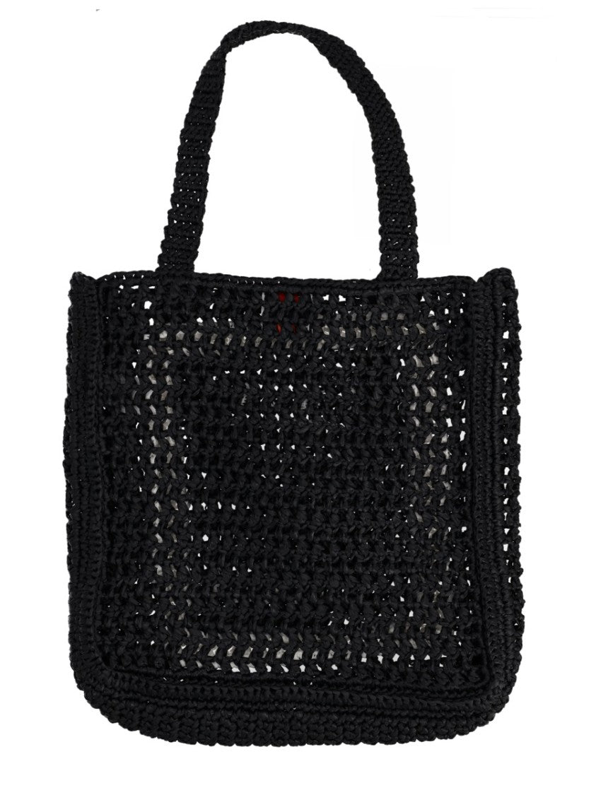Casablanca Crochet Viscose Bold Logo Tote Bag