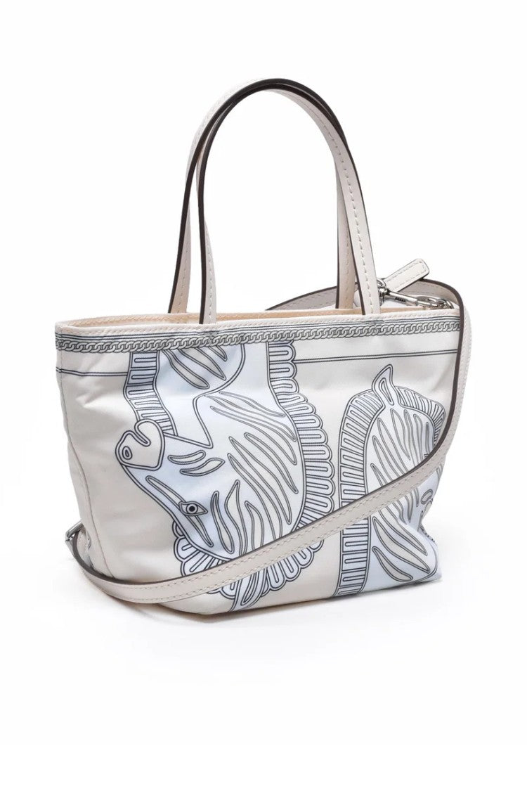 Tory Burch Nylon Printed Tote Bag - White