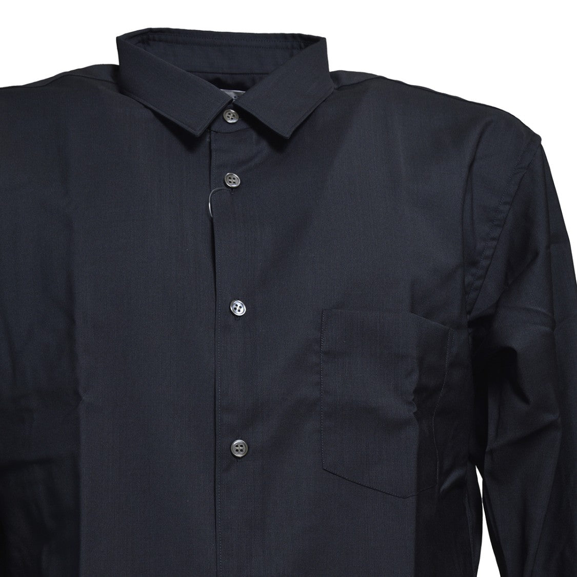 Comme Des Garçons Navy Stretch Cotton Shirt