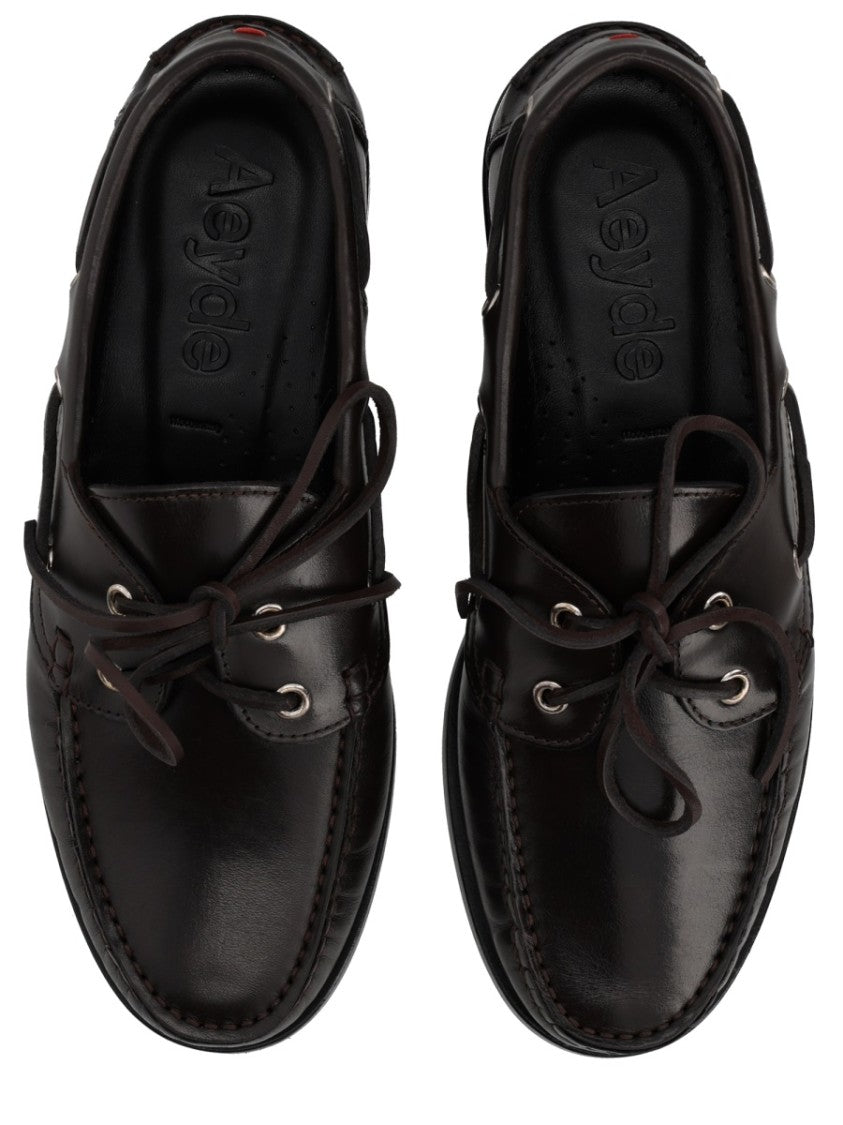 Aeydē Harris Polished Stitched Bow Loafers