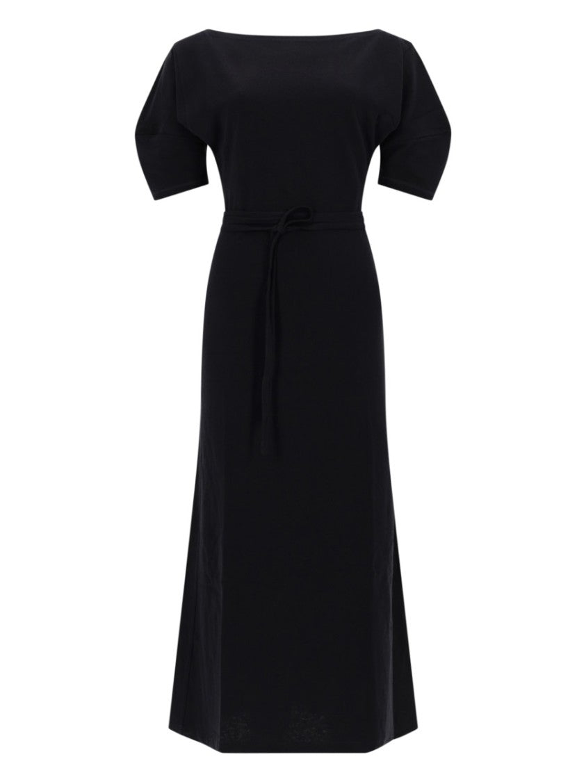 Lemaire Cotton Linen Boat Neckline Blend Midi Dress