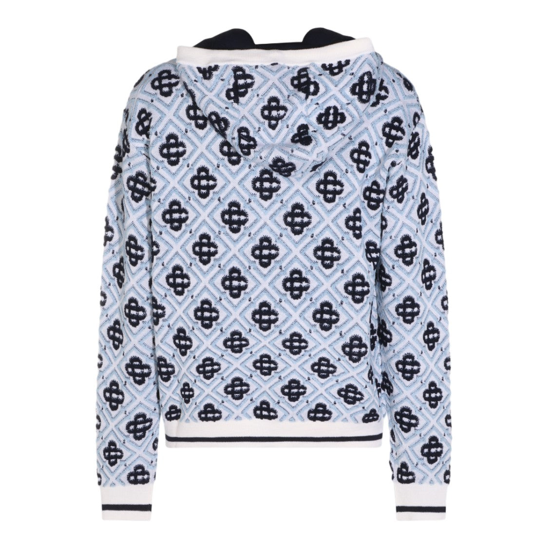 Casablanca Textured Knit Zip-Up Sweater With Hood