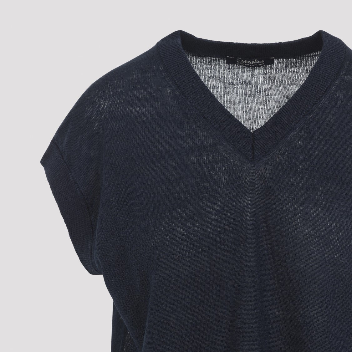 Max Mara Blue Linen Waistcoat