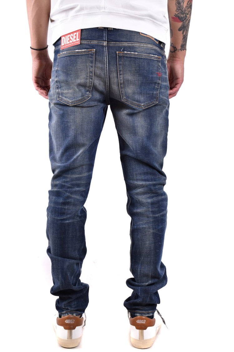 Diesel Grey Cotton-Elastane Distressed Jeans