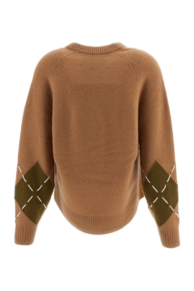 Arch4 Beige Sloane Argyle Cashmere Crewneck Sweater