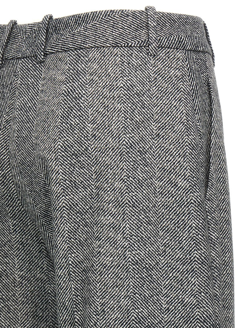 Ermanno Scervino Herringbone Patterned Viscose Trousers