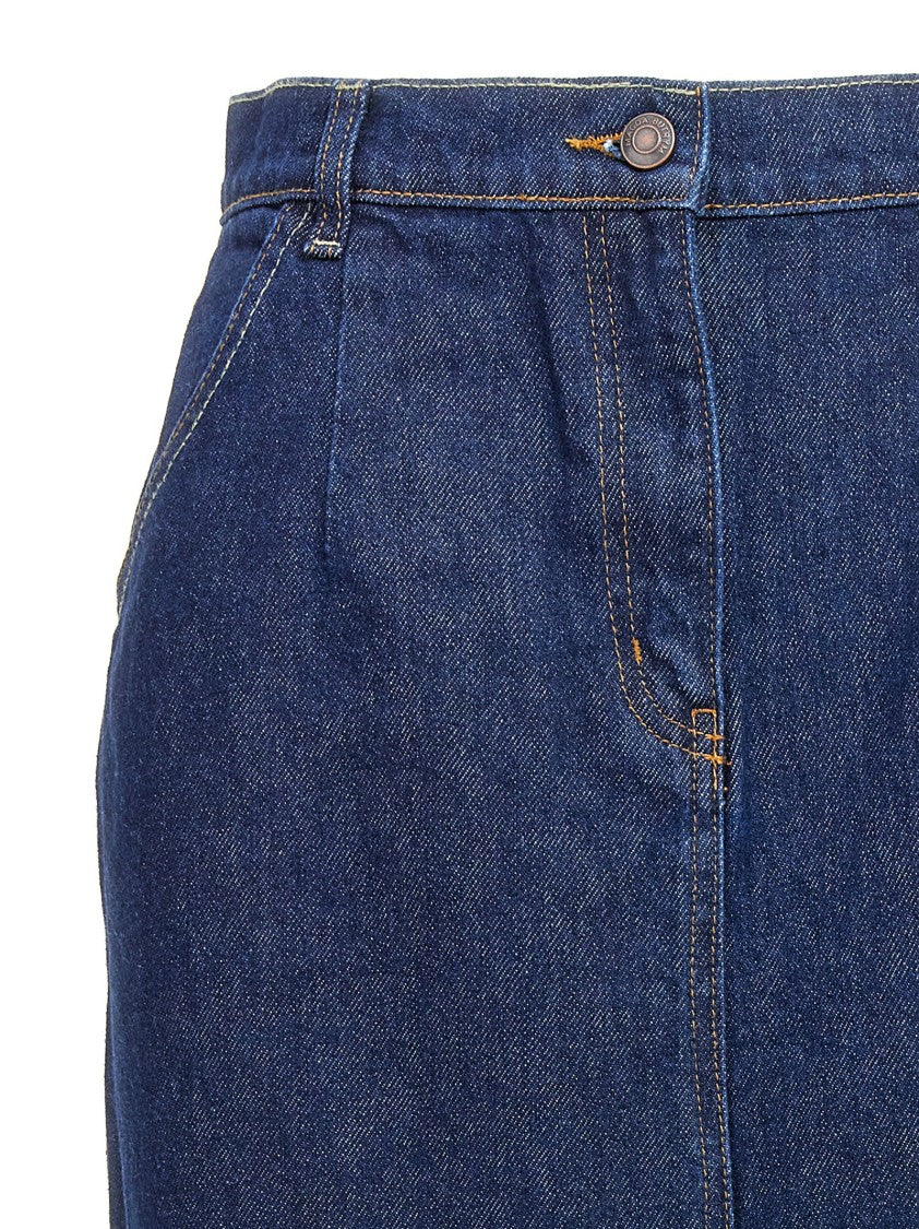 Magda Butrym Long Denim Skirt With Back Split