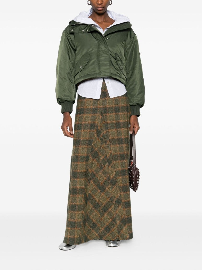 Stand Studio Boxy Green Cropped Jacket With Hood