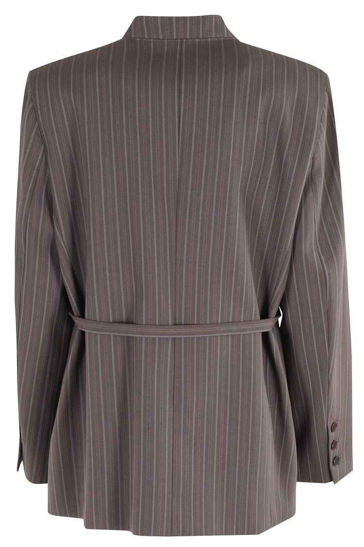 Isabelle Blanche Lapelless Striped Blazer