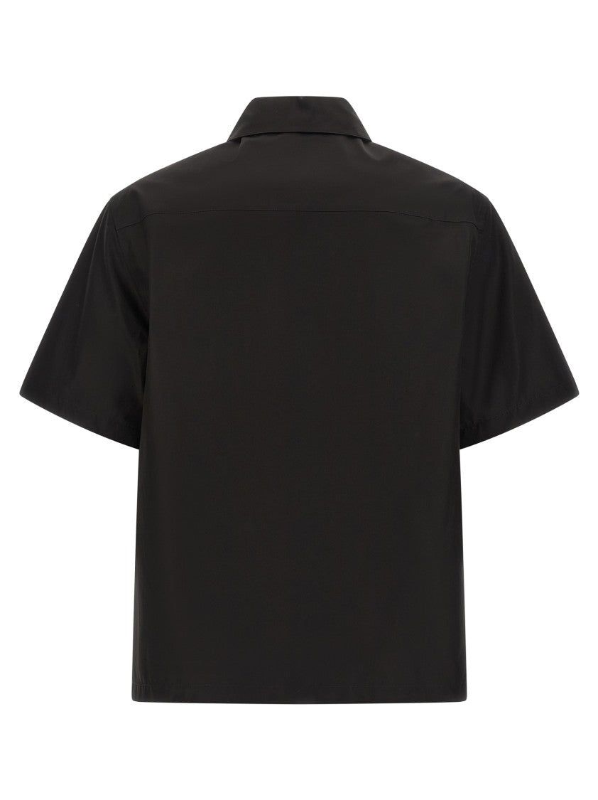 Jil Sander Black Short-Sleeved Shirt With Pointed Collar