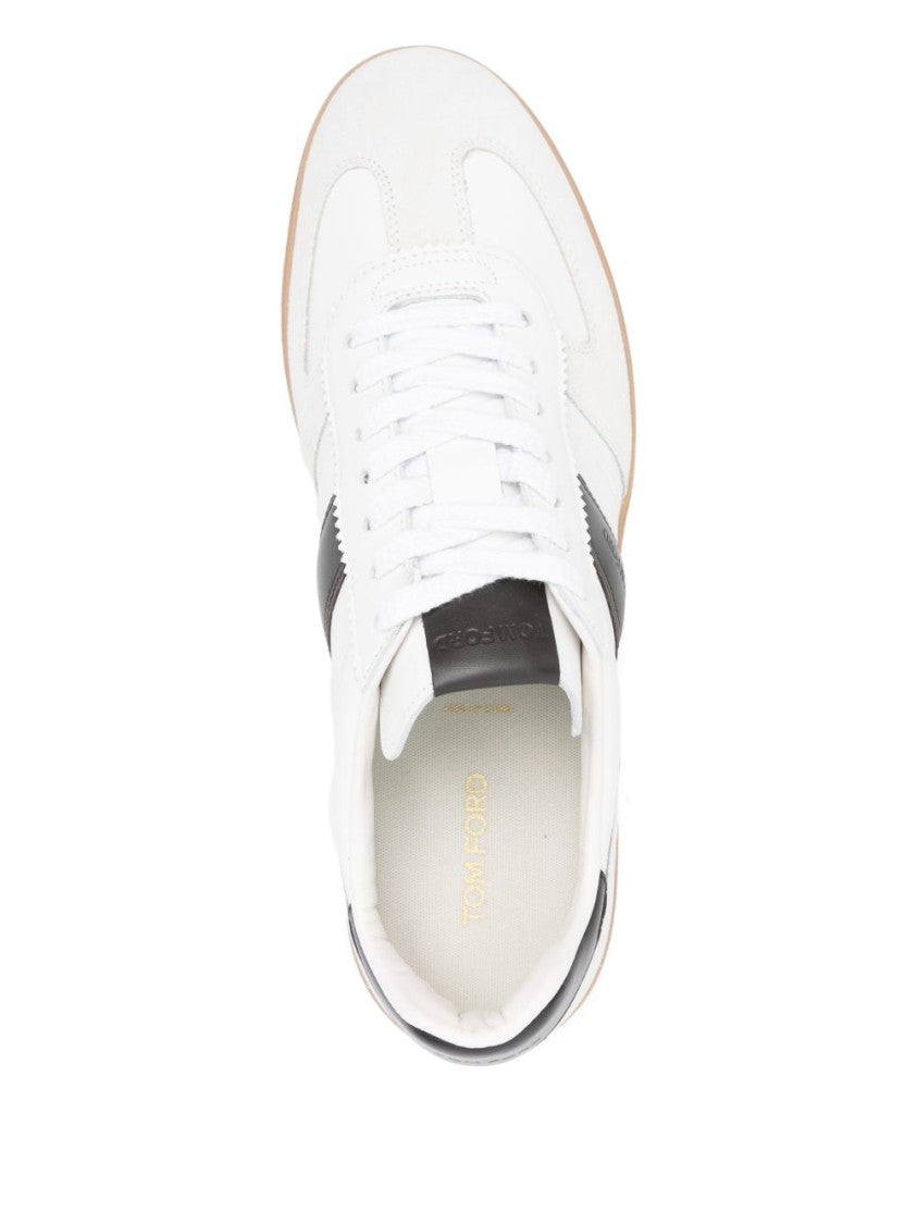 Tom Ford Bianco E Beige Low-Top Sneakers