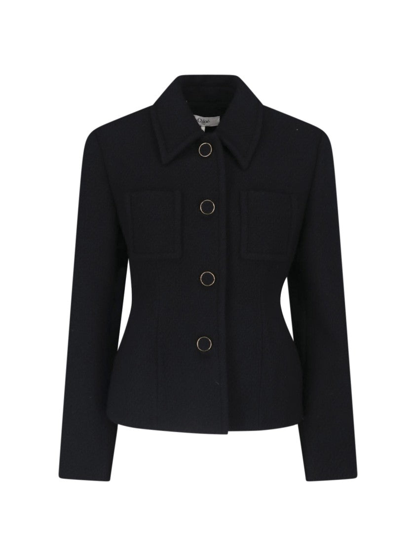 Chloé Tailored Cropped Jacket With Structured Collar