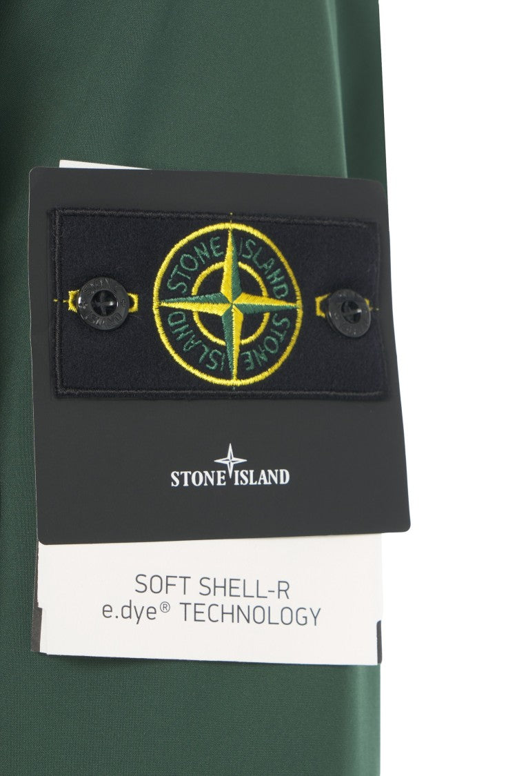 Stone Island Technical Green Jacket With Integrated Hood