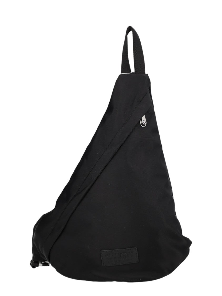 Mm6 By Maison Margiela Black Triangular Adjustable-Strap Shoulder Bag