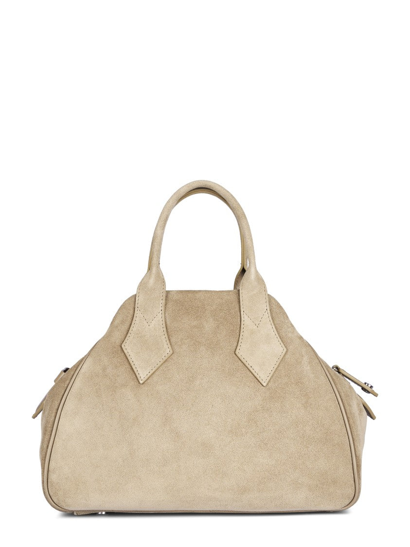 Vivienne Westwood Medium Structured Bag With Suede Texture And Emblem