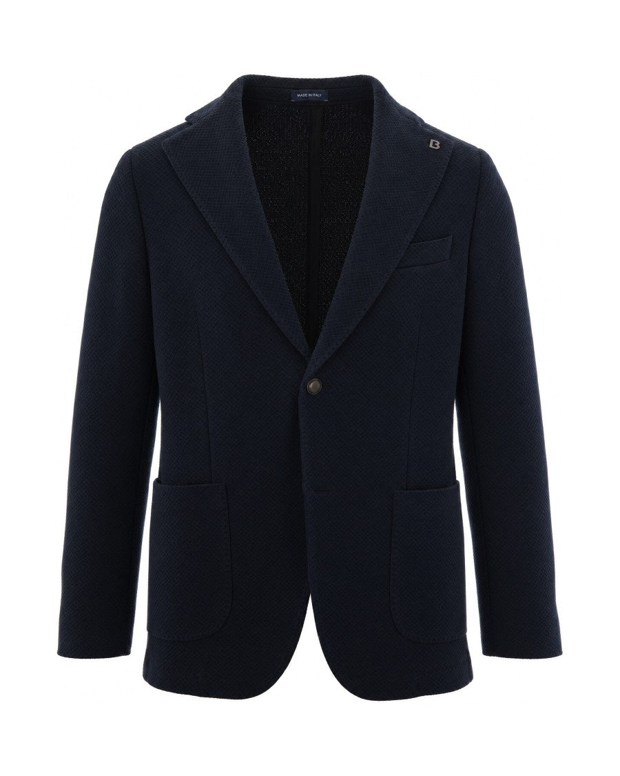 Breras Milano Textured Single-Breasted Wool-Blend Jacket