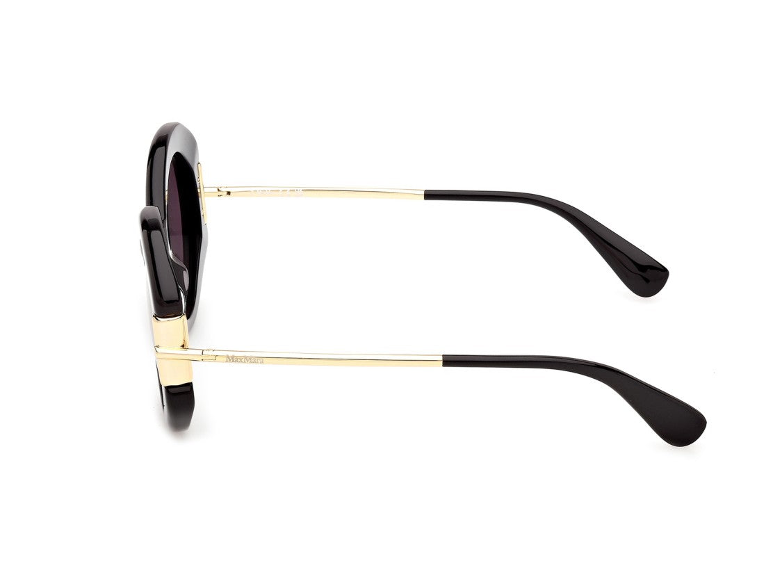 Max Mara Black Mm0188 Large Round Acetate Sunglasses