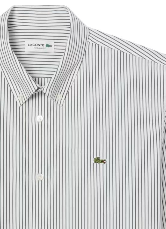 Lacoste Pinstriped Cotton Shirt With Mother-Of-Pearl Buttons