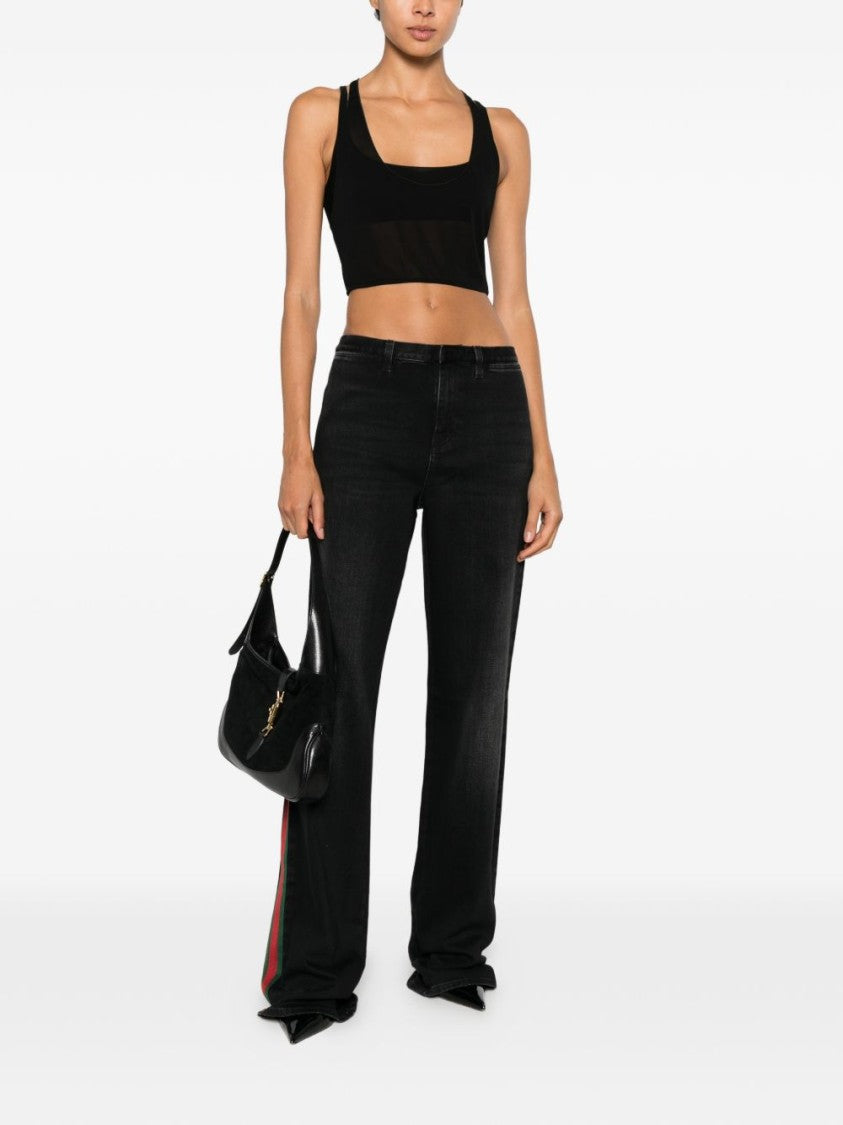 Gucci Relaxed Side Stripe Wide-Leg Jeans
