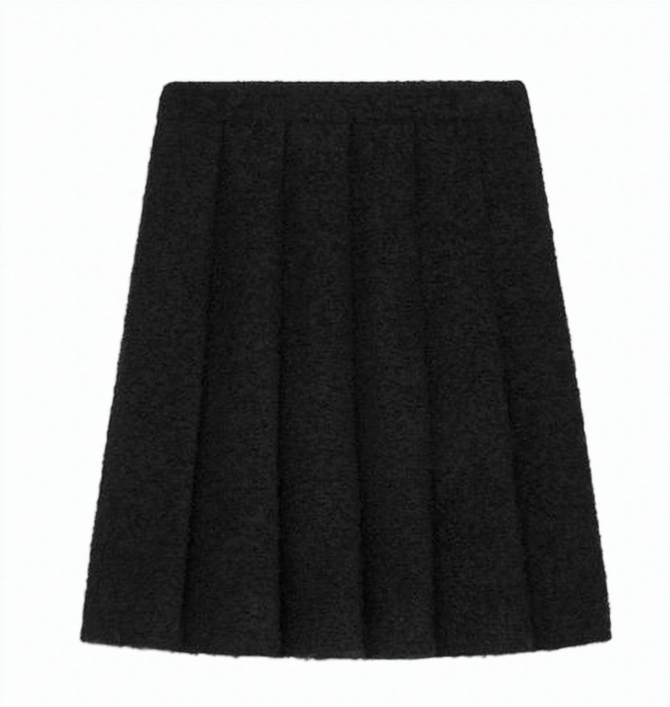Celine Textured Midi Skirt With Vertical Panel Detailing
