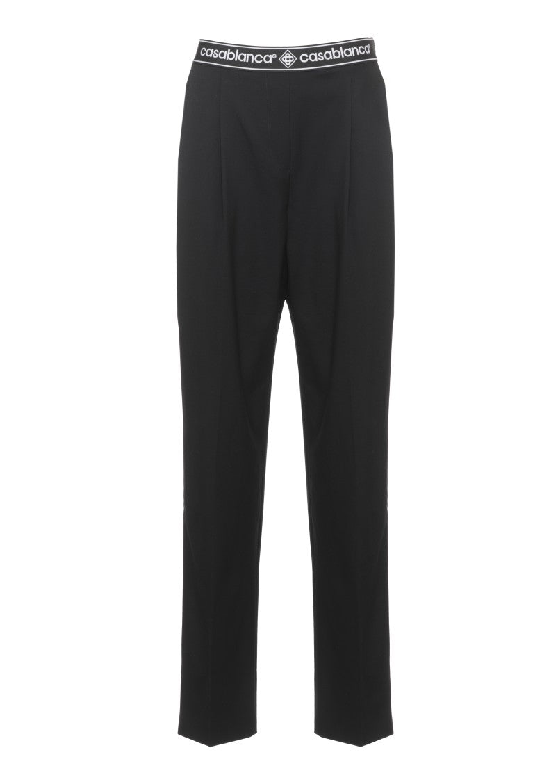 Casablanca Black Logo Elastic Waistband Trousers