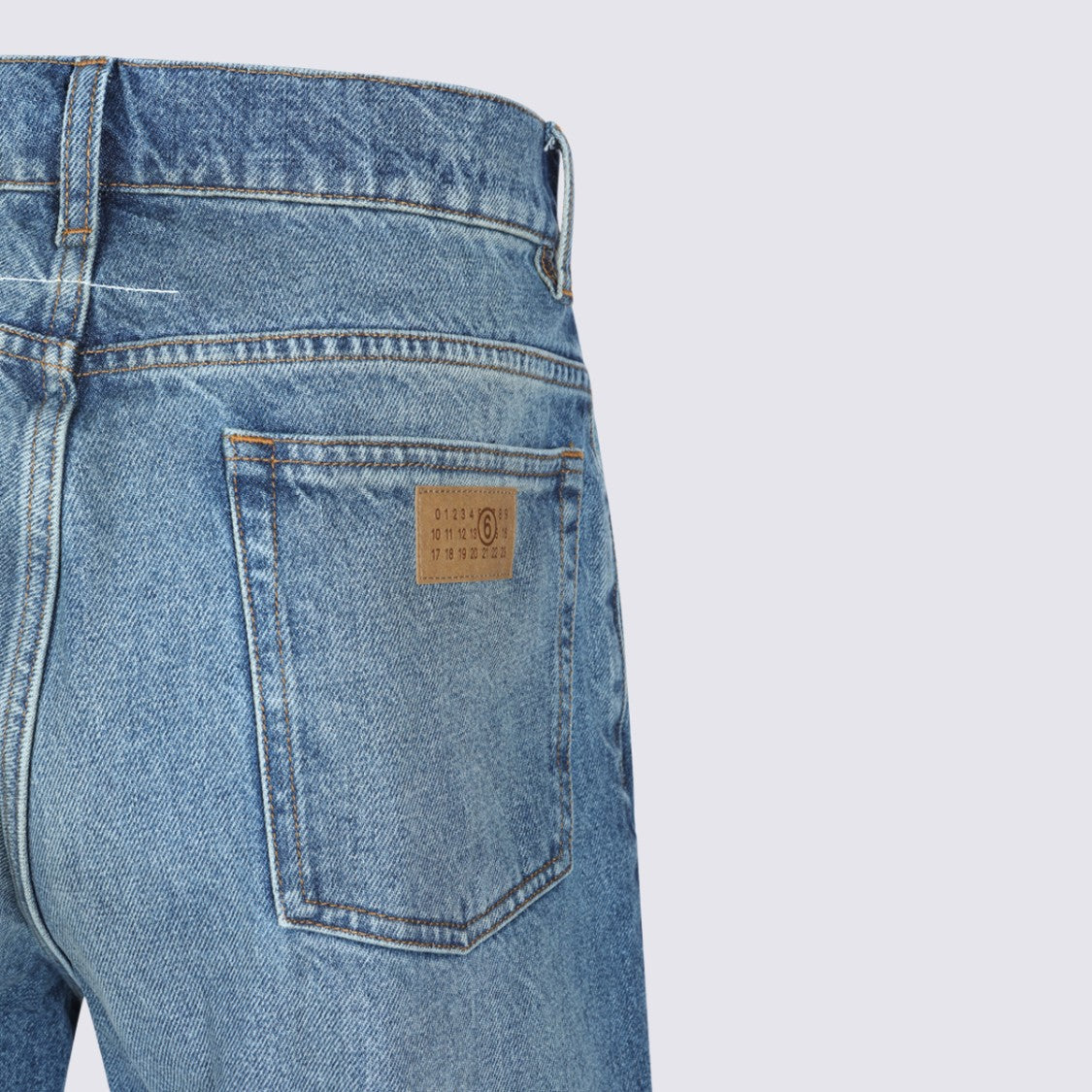 Mm6 By Maison Margiela Classic Straight-Leg Jeans With Subtle Fading And Five-Pocket Design