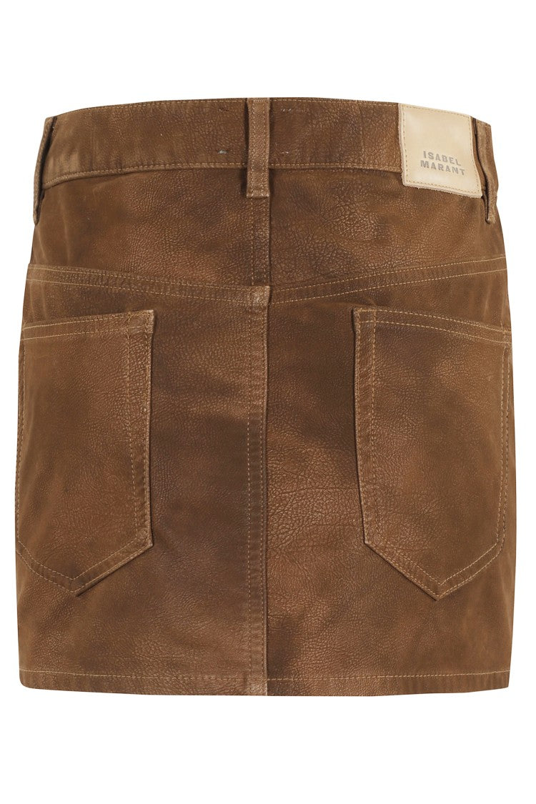 Isabel Marant Étoile Kimmy Gb Tobacco Textured Mini Skirt