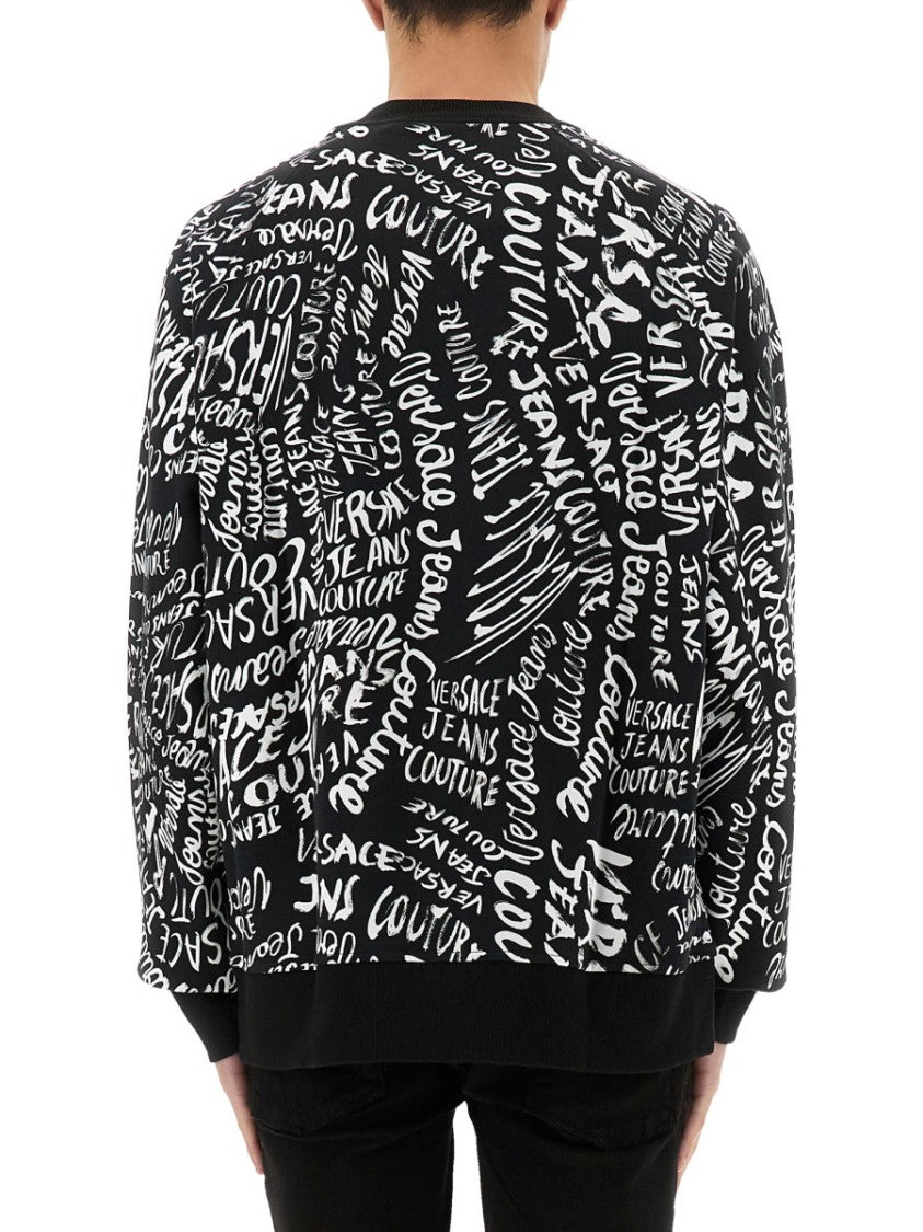 Versace Jeans Couture Logomania Print Crew Neck Sweatshirt