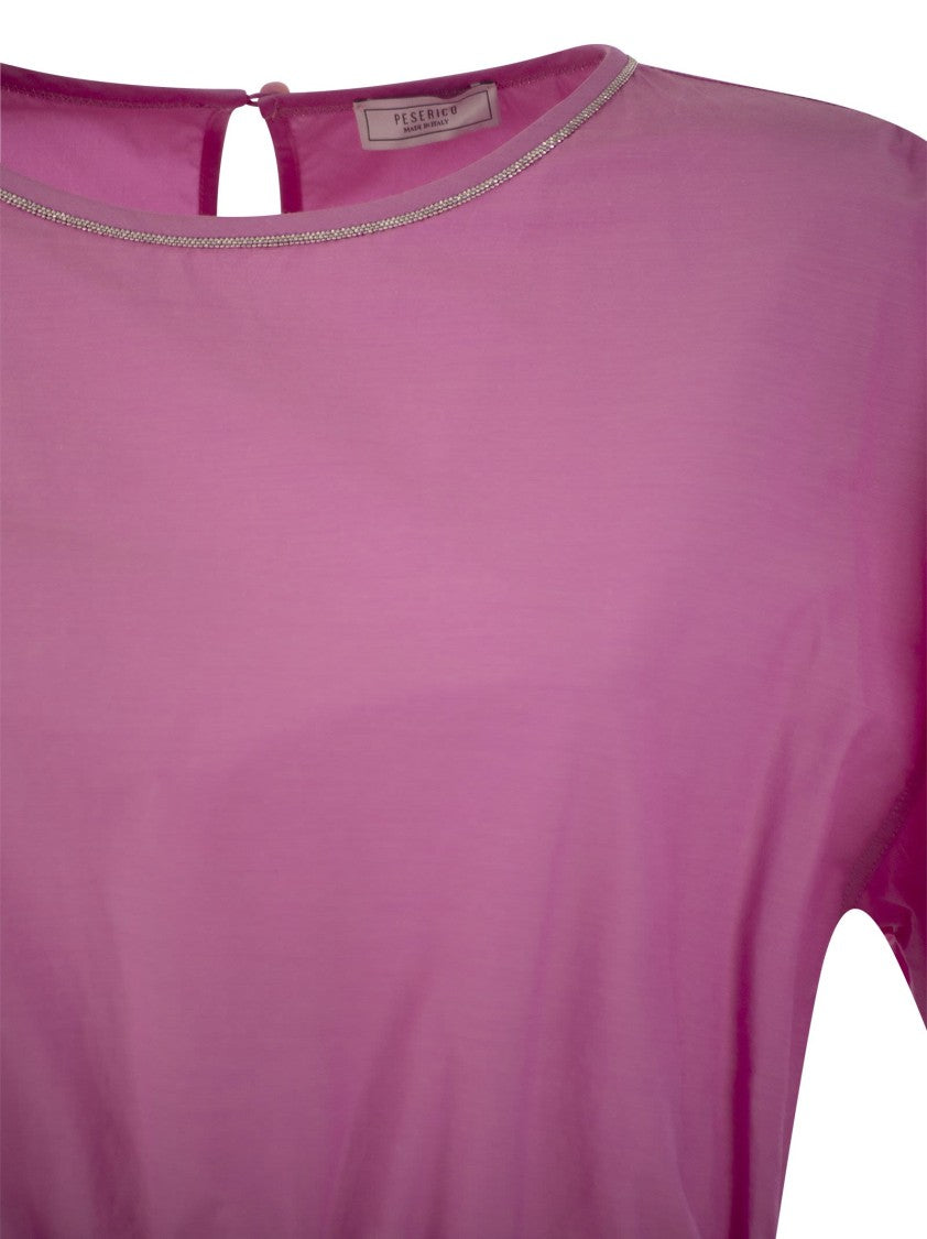 Peserico Cotton-Blend Dress With Light Stitch