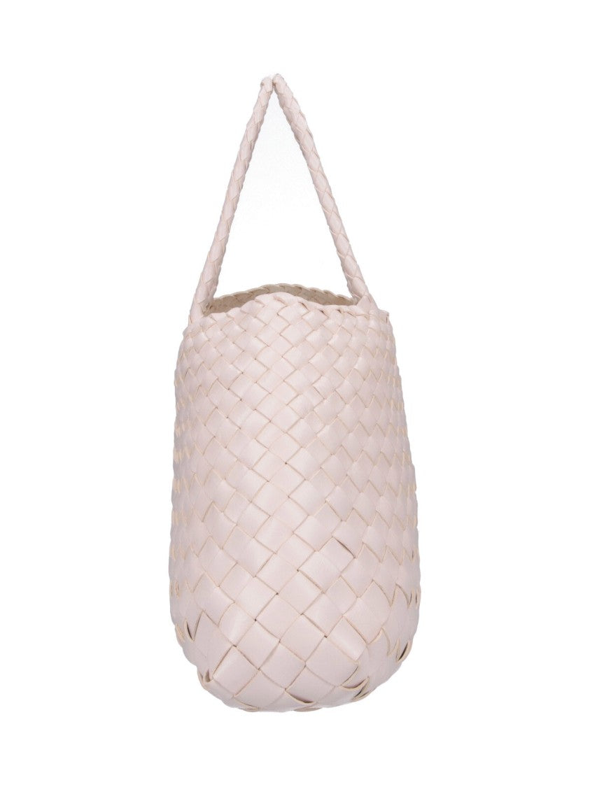 Dragon Diffusion Cream Santa Croce Braided Leather Handbag