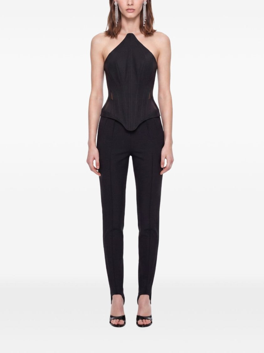 Mugler Black Stirrup Hem Slim-Fit Trousers