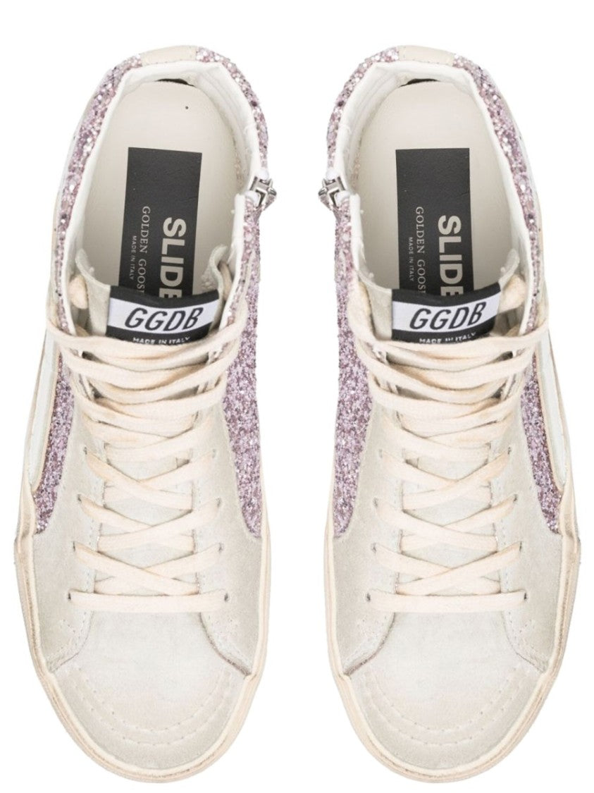 Golden Goose Off-White Glittery Side Panel Sneakers