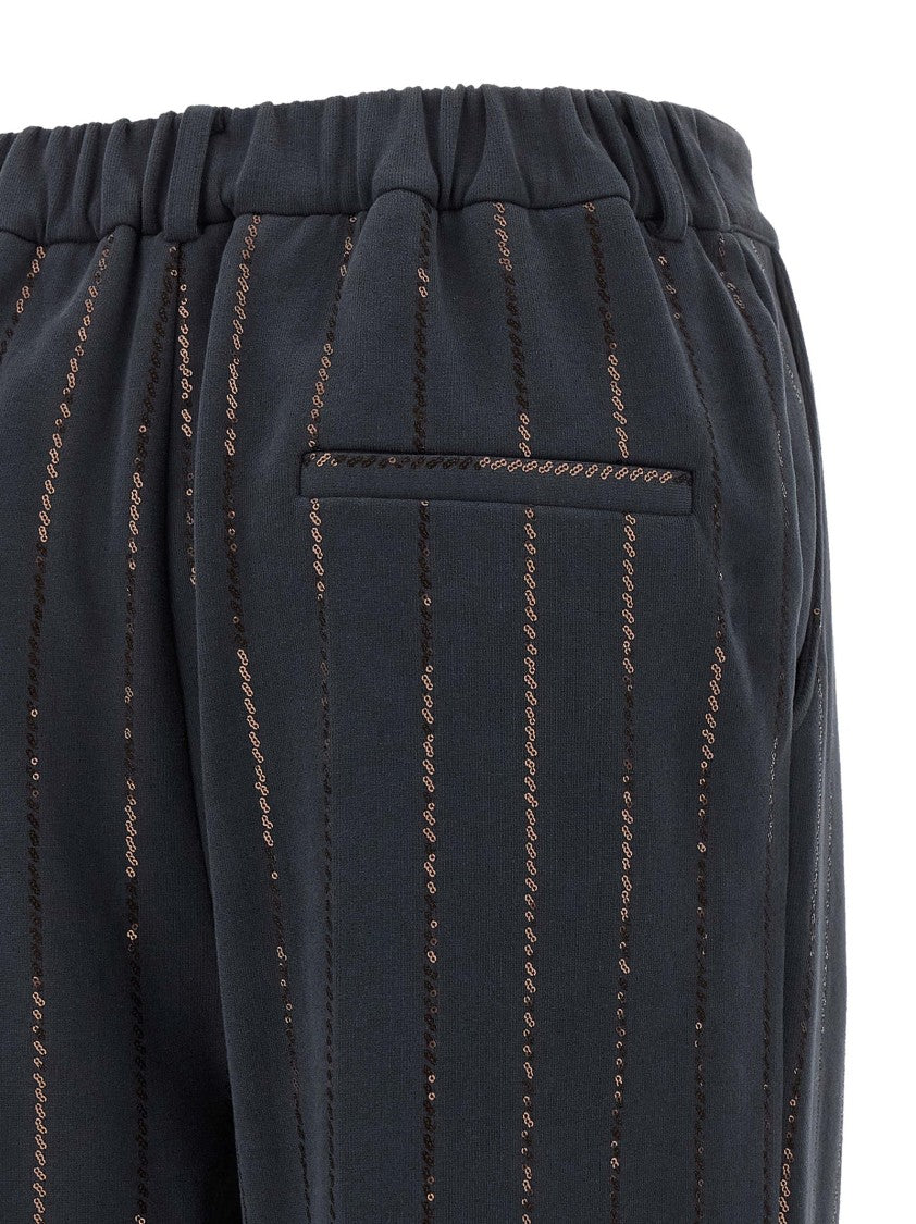 Brunello Cucinelli Dazzling Chalk Stripe Embroidery' Trouser