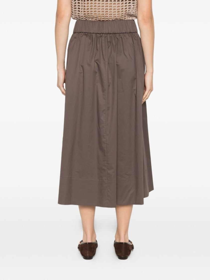 Peserico Flared Midi Skirt With Structured Pleats