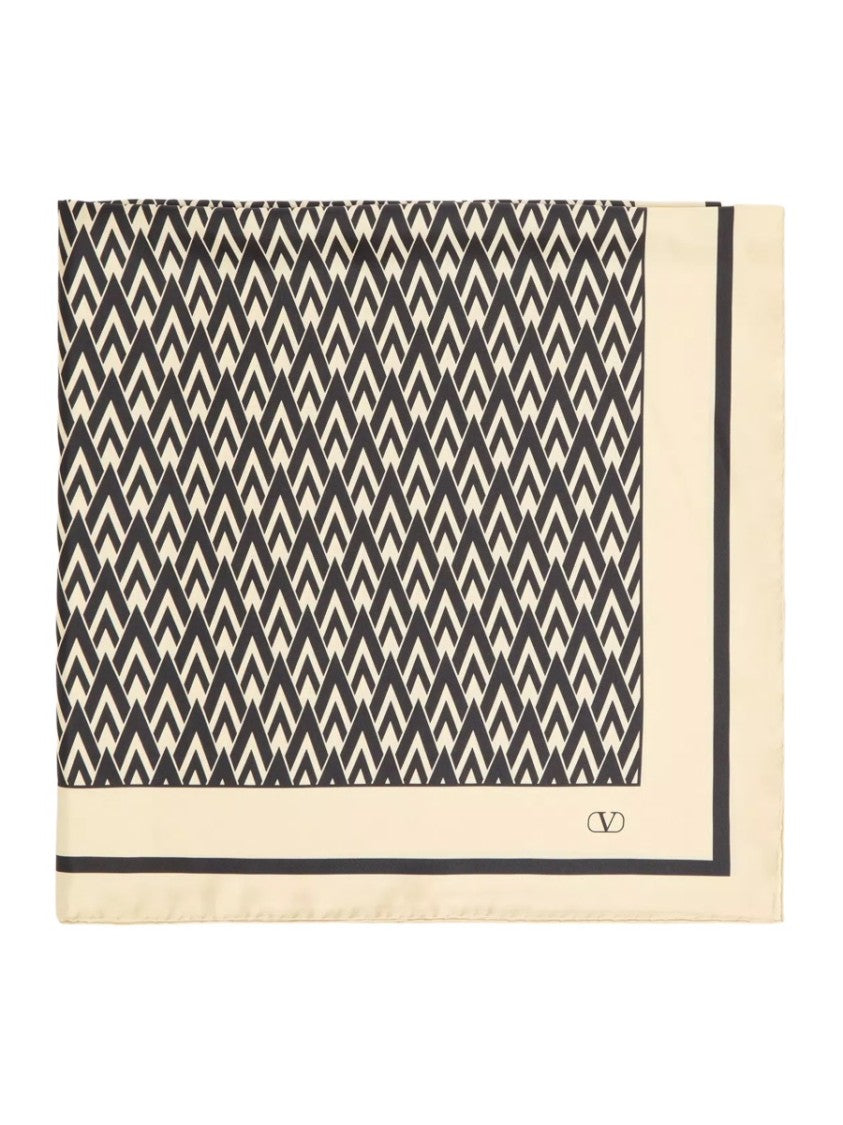 Valentino Garavani Geometric Pattern Square Silk Scarf