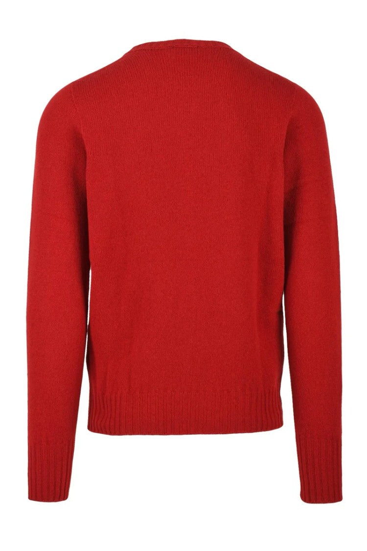 Drumohr Crew Neck Sweater Lambskin - Red