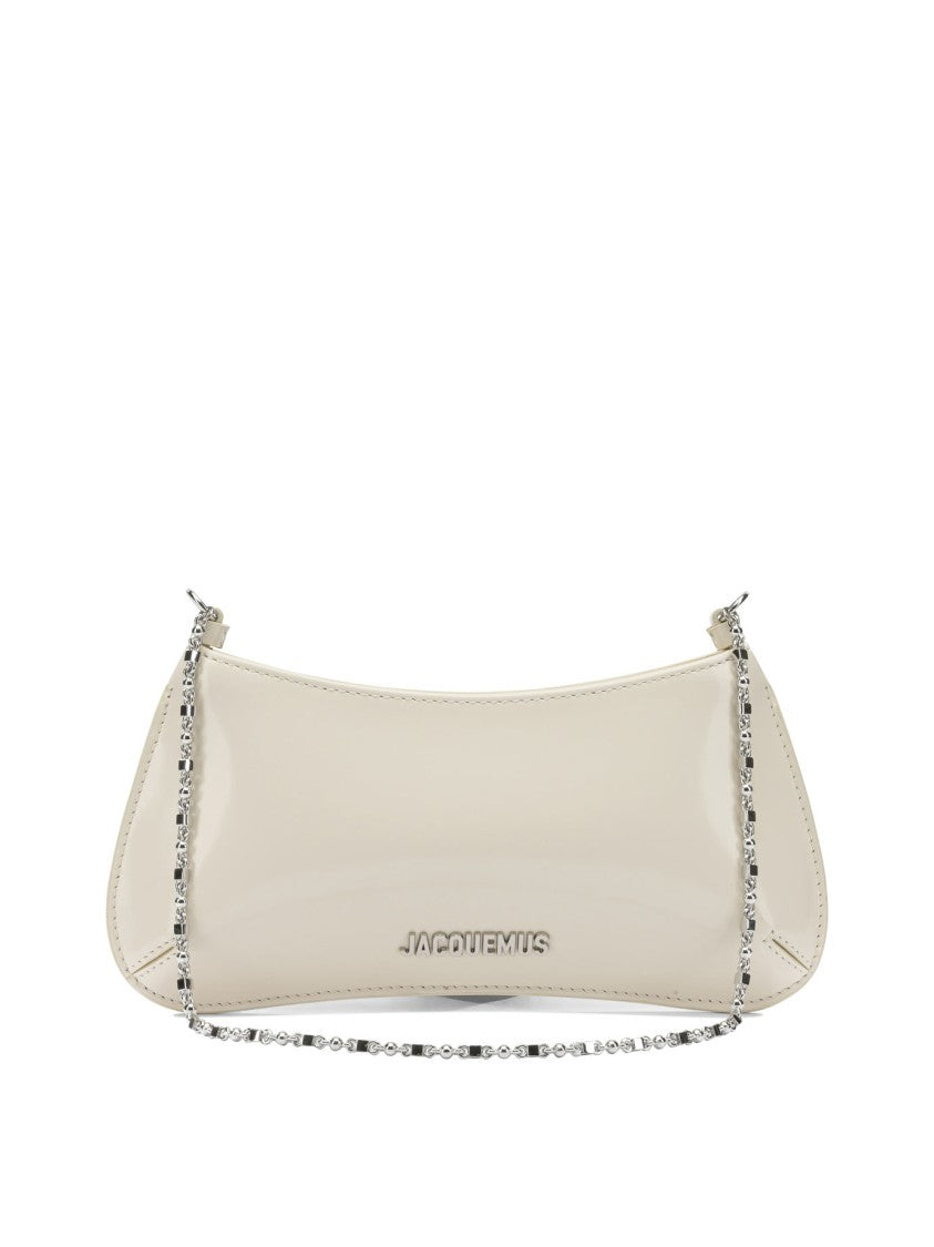 Jacquemus Rectangular Smooth Leather Shoulder Bag With Silver-Tone Chain
