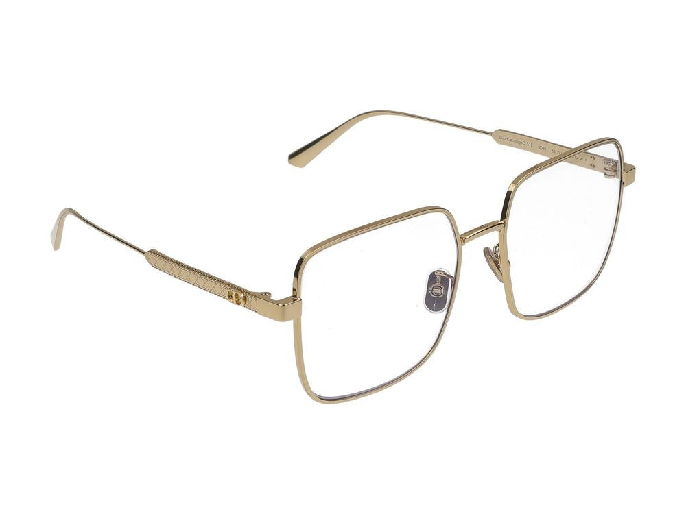 Dior Gold Diorcannageo S1f Textured Eyeglasses