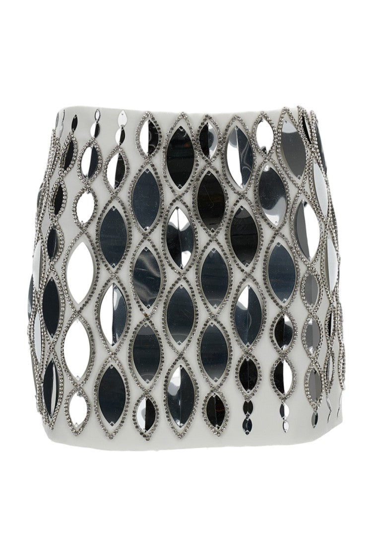 Des Phemmes White Crystal Miniskirt