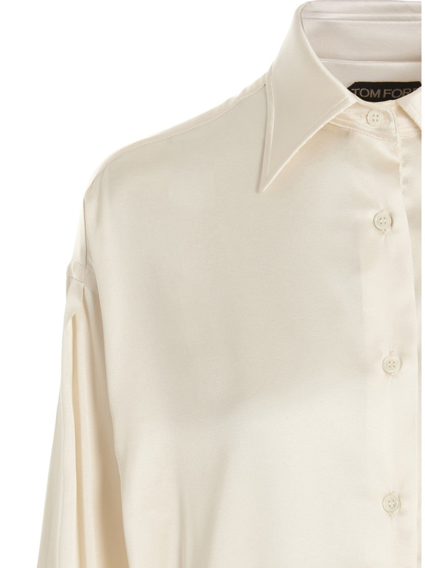 Tom Ford Silk Satin Blend Shirt With Button Closure
