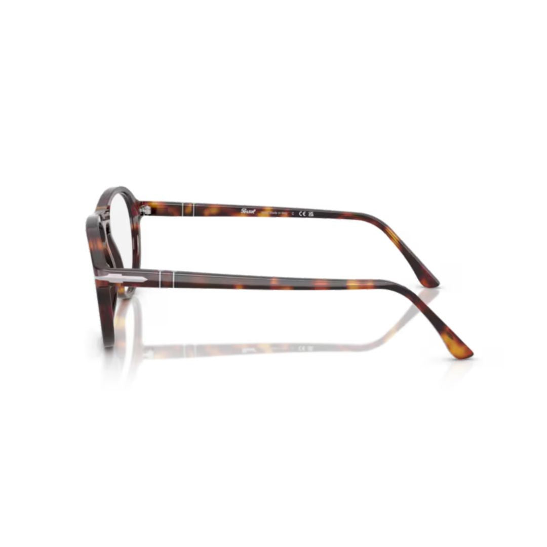 Persol 0Po3371v Round Frame Tortoiseshell Acetate Eyeglasses With Keyhole Bridge