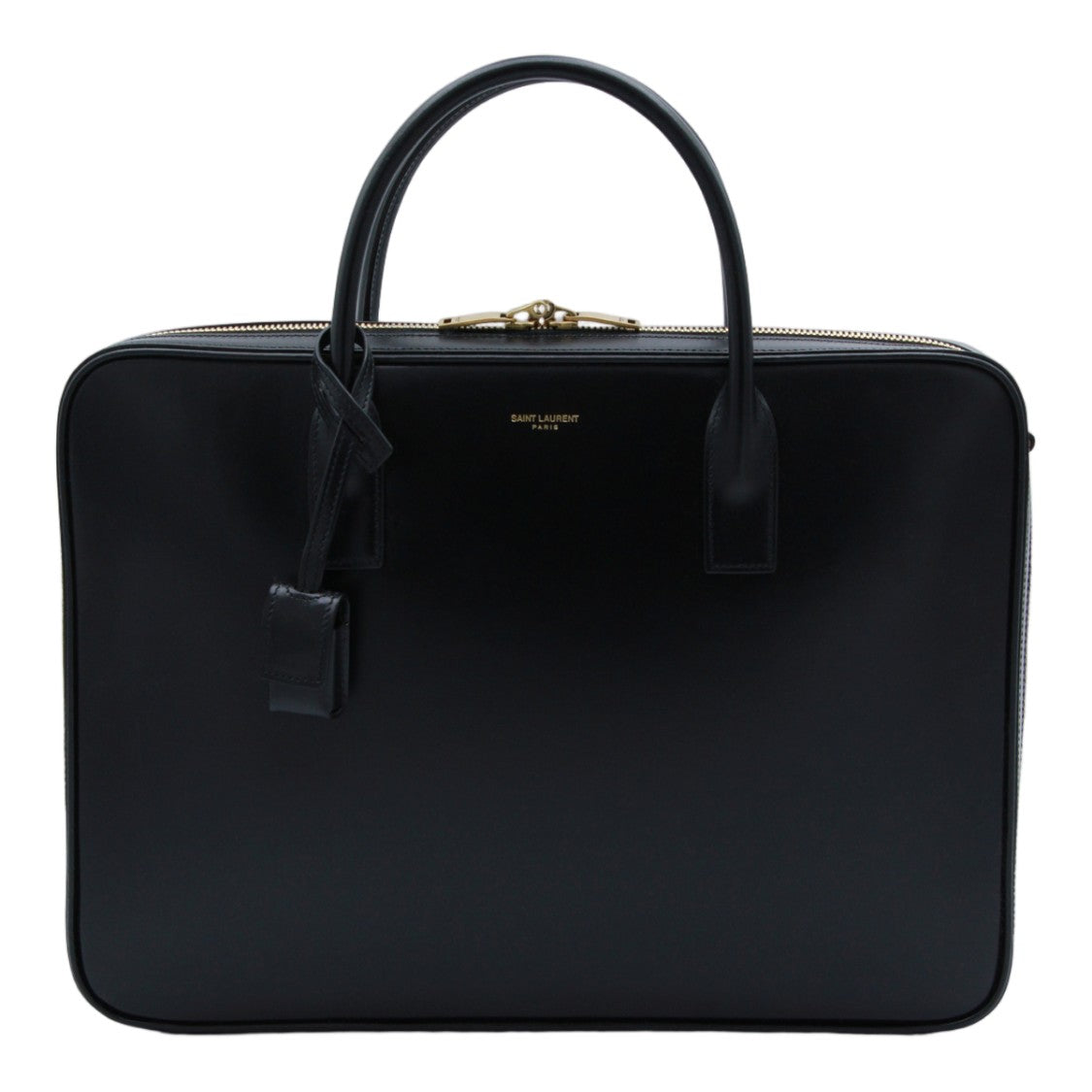 Saint Laurent Rectangular Black Bag With Smooth Finish And Gold-Tone Hardware