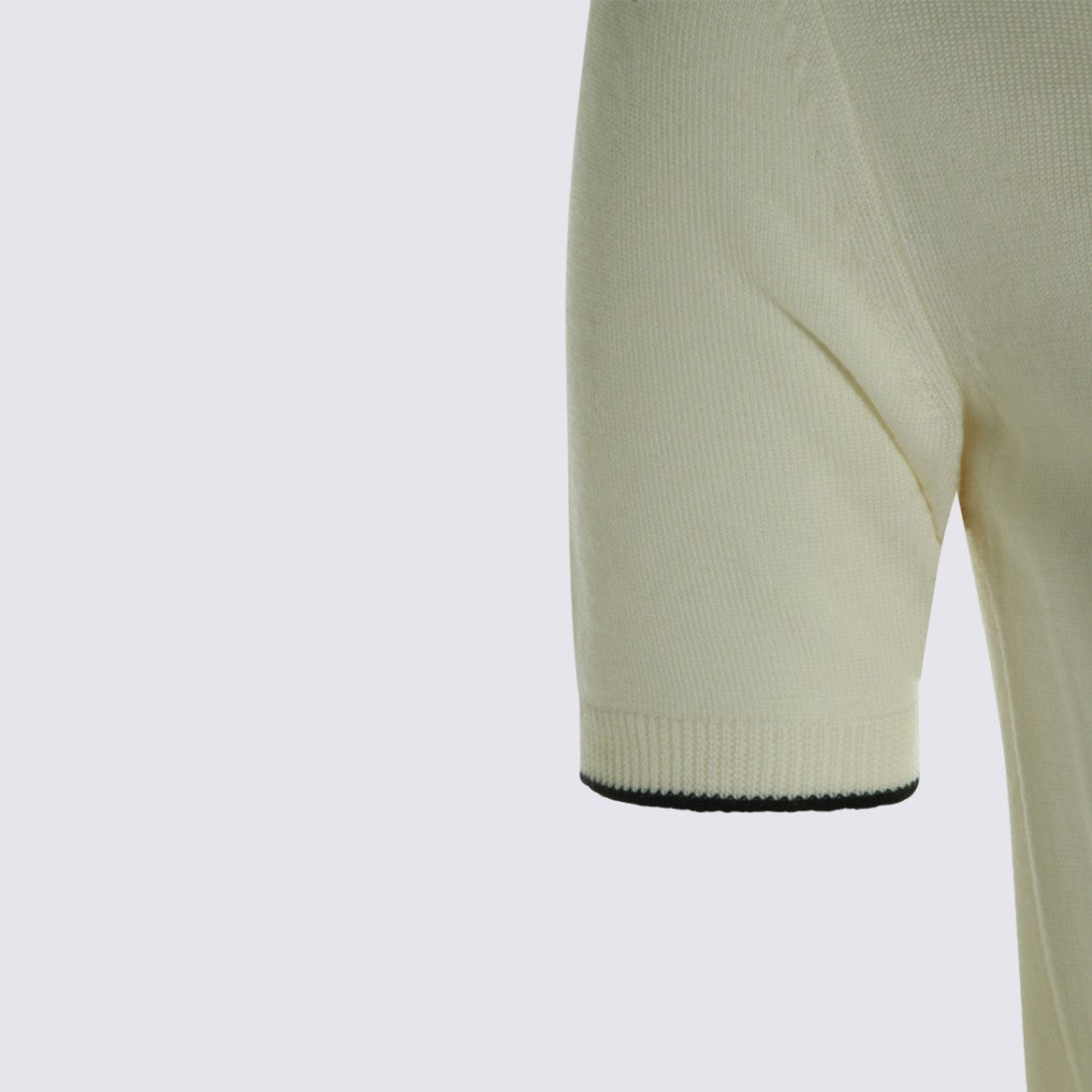 Valentino Short-Sleeved Fitted Sweater With Decorative Neckline Detail