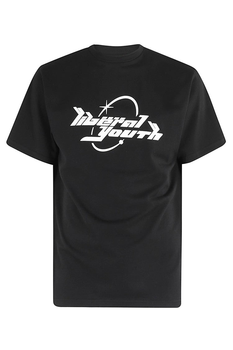 Liberal Youth Ministry 90S Logo Black T-Shirt With Ribbed Crew Neck