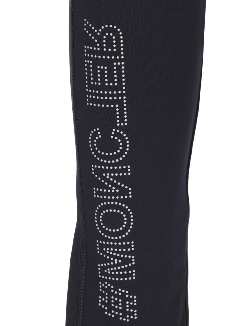 Moncler Grenoble Studded Leggings In Black Stretch Nylon