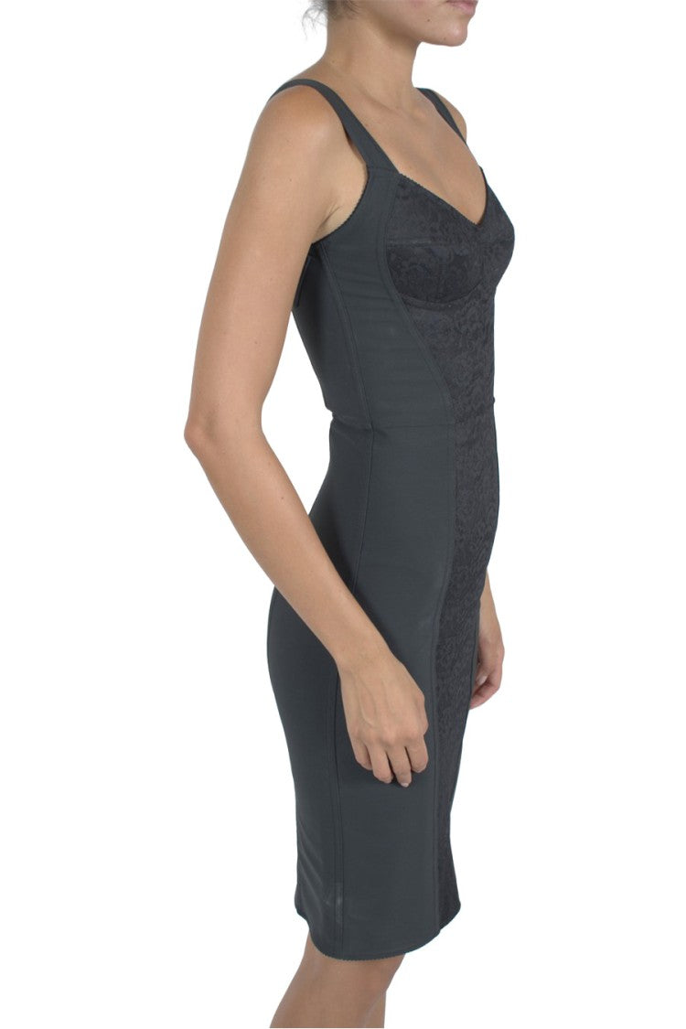 Dolce & Gabbana Black Sweetheart Sheath Polyester-Blend Mini Dress