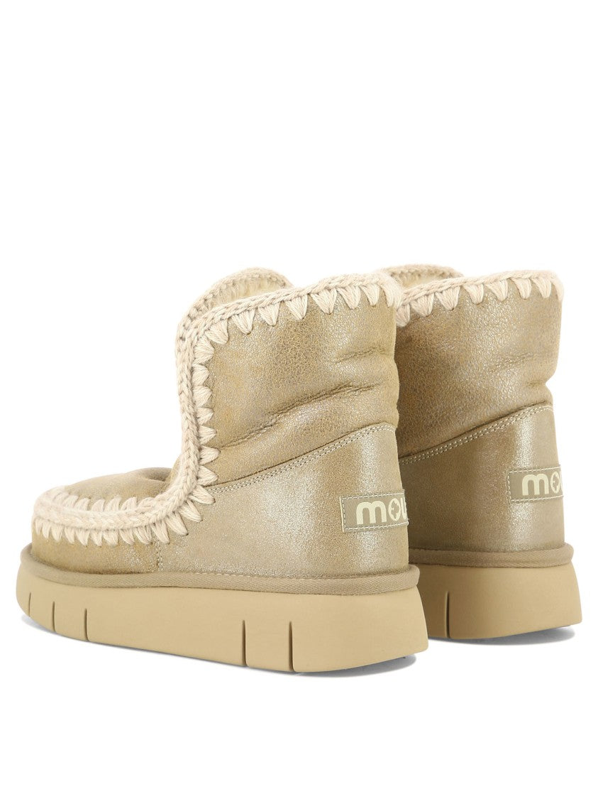 Mou Plush Leather Ankle Boots